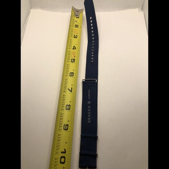 Skagen Watch Parts One Piece Band W/Clasp Blue SKB6042 Cloth 20mm PY231 - Picture 1 of 5